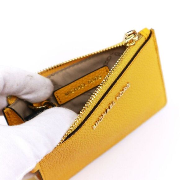 NWT Michael Kors Jet Set Pebble Leather ID Card Coin Wallet Purse Sun - Picture 8 of 9